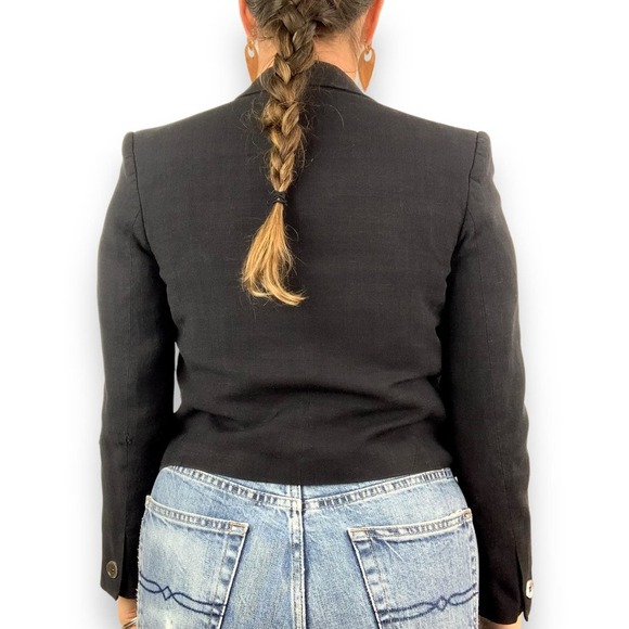 Vintage CHRISTIAN DIOR cropped rayon linen blazer jacket - Picture 5 of 13